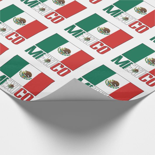 メキシコとメキシコ国旗の贈り物 ラッピングペーパー (角)