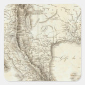 メキシコと周辺国の地図 スクエアシール (正面)