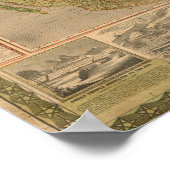 メキシコと州統一されたの装飾地図 ポスター (角)