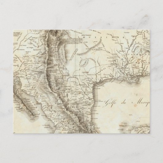 メキシコと近隣諸国の地図 ポストカード (正面)