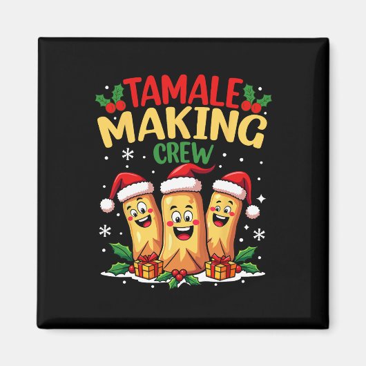 メキシコのおもしろいクリスマスサンタT作りクルー マグネット (正面)