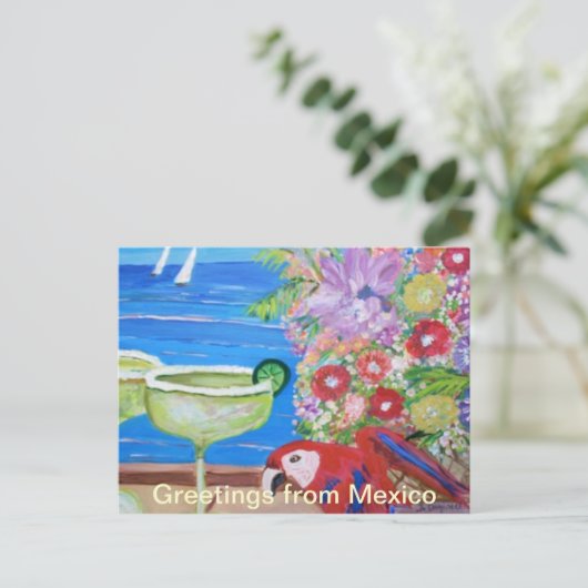 メキシコのはがきからの挨拶 ポストカード (スタンド正面)