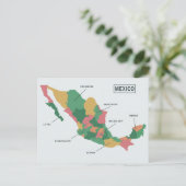 メキシコのはがきの地図 ポストカード (スタンド正面)