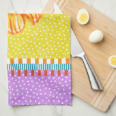 メキシコのひまわりの黄色い紫のキッチンタオル キッチンタオル (四つ折り)