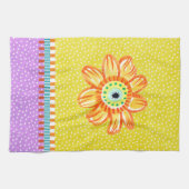 メキシコのひまわりの黄色い紫のキッチンタオル キッチンタオル (横)