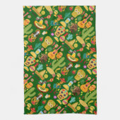 メキシコのアイコンのパターン キッチンタオル (縦)