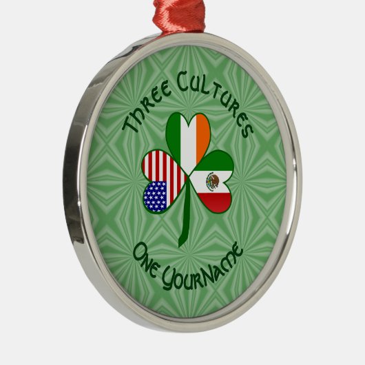 メキシコのアイルランド系アメリカ人フラッグスシャムロック メタルオーナメント (右)