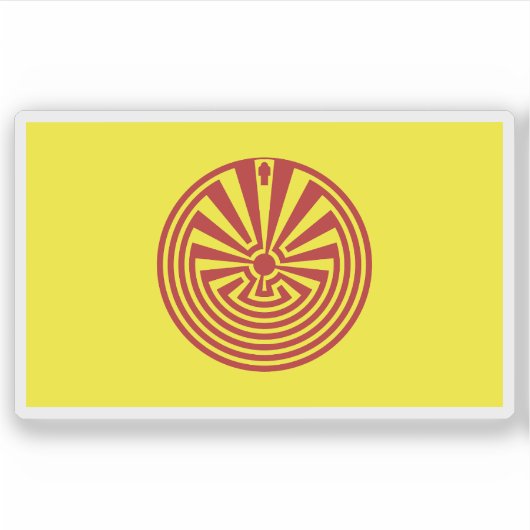 メキシコのアキメル・オダム（ピマ）州旗 シール (正面)