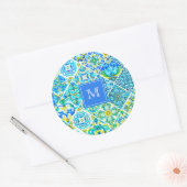 メキシコのアクアミントシチリア地中海のタイル ラウンドシール (封筒)