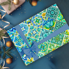 メキシコのアクアミントシチリア地中海のタイル ラッピングペーパー