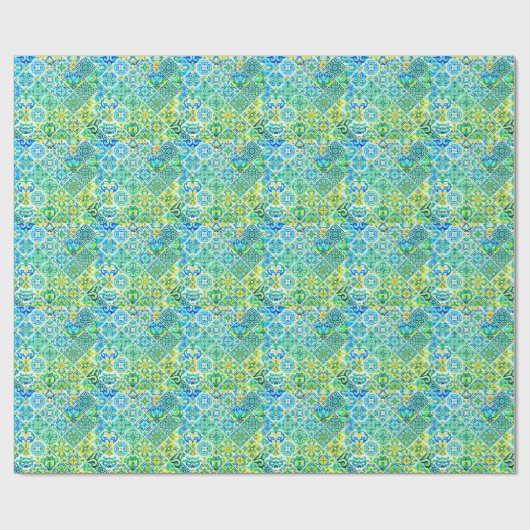 メキシコのアクアミントシチリア地中海のタイル ラッピングペーパー (フラット)