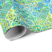 メキシコのアクアミントシチリア地中海のタイル ラッピングペーパー (ロールコーナー)