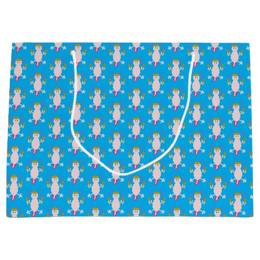 メキシコのアクソロトルの死んだパターン(の模様が)ある日 ラージペーパーバッグ (正面)