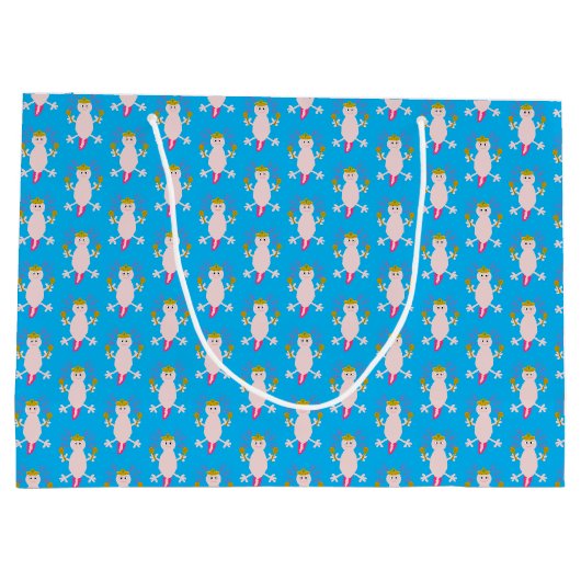 メキシコのアクソロトルの死んだパターン（の模様が）ある日 ラージペーパーバッグ (裏面)