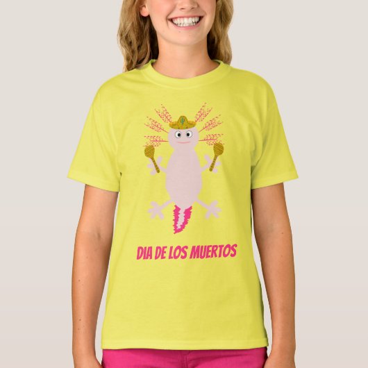 メキシコのアクソロトルの死んだ日 Tシャツ (正面)