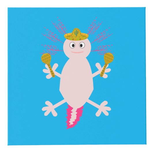 メキシコのアクソロトル死んだカスタム日 フォトキューブ (正面)