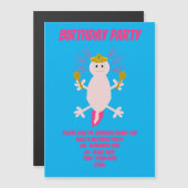 メキシコのアクソロトル死んだカスタム日 マグネット招待状 (正面/裏面)