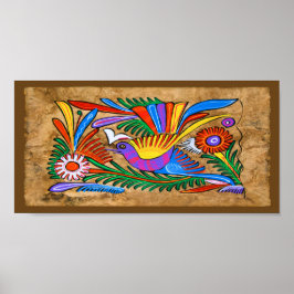 メキシコのアマテ絵画樹皮と甘い物語 ポスター