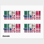 メキシコのアメリカ国旗 – メキシコ系アメリカ人 長方形シール (シート)