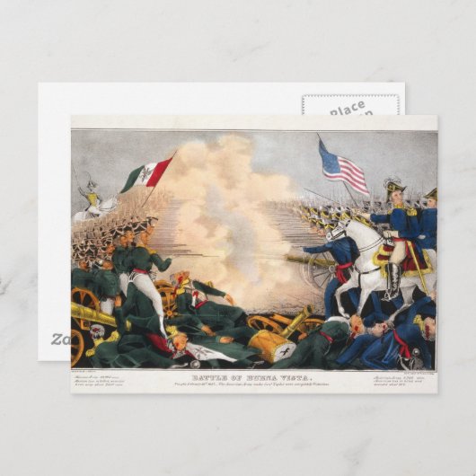 メキシコのアメリカ戦争の戦いブエナビスタ1847 ポストカード (正面/裏面)