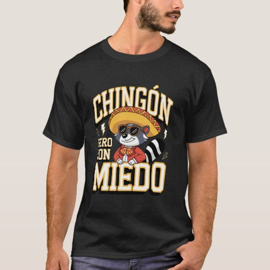 メキシコのアライグマのフィエスタ 楽しいパーティー メキシコ スペイン語 Tシャツ (正面)