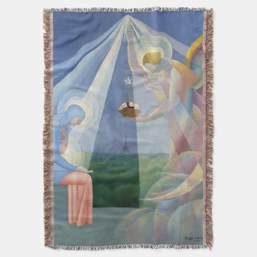 メキシコのアーティスト、エンジェル・ザラーガによる「エンジェル」 スローブランケット (正面縦)