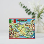 メキシコのイラストマップ ポストカード (スタンド正面)