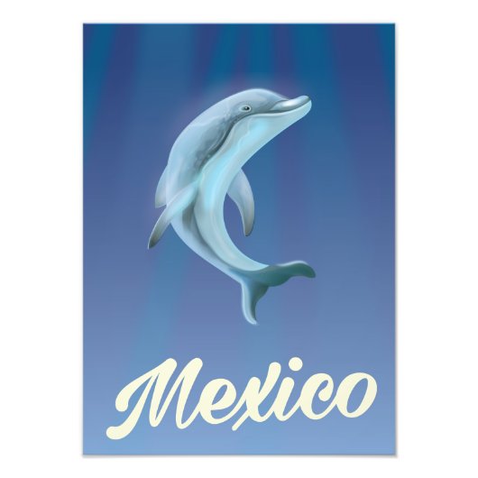 メキシコのイルカの旅行ポスター フォトプリント            (正面)
