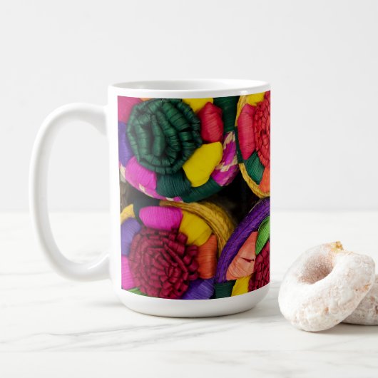 メキシコのウィッカーボックス コーヒーマグカップ (ドーナツ)