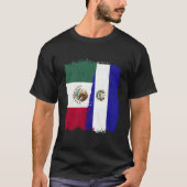 メキシコのエルサルバドル国旗とハーフメキシコのエルサルバドリ Tシャツ (正面)