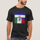 メキシコのエルサルバドル国旗、メキシコのエルサルバドル半国旗 Tシャツ (正面)