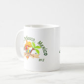 メキシコのオウムの漫画 コーヒーマグカップ (正面左)