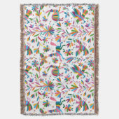 メキシコのオトミスタイルブライトパターン スローブランケット (正面縦)