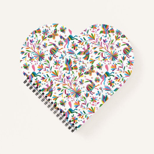 メキシコのオトミスタイルブライトパターン ノートブック (正面)