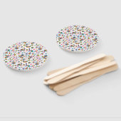 メキシコのオトミスタイルブライトパターン ハンドファン (組立なし)