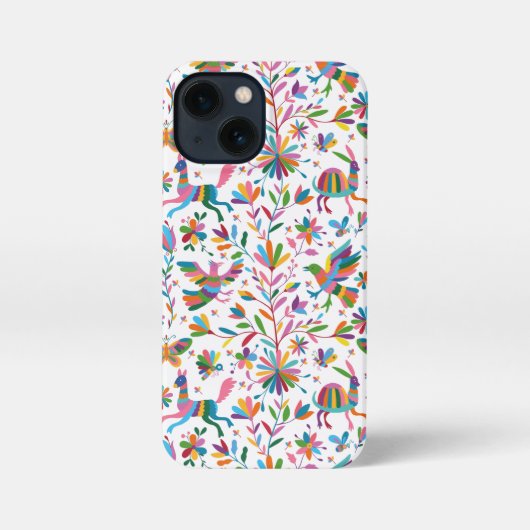 メキシコのオトミスタイルブライトパターン iPhoneケース (裏面)