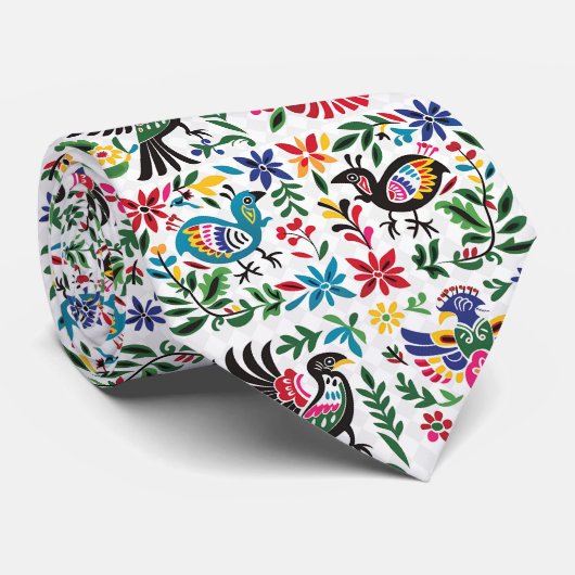 メキシコのオトミ動物の葉の境界線のモチーフ ネクタイ (ロール)