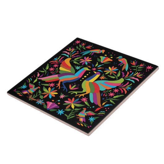 メキシコのオトミ陶磁器タイル タイル (側面)