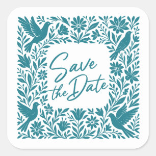 メキシコのオトミ テナンゴ タラベラ Save the Date スクエアシール