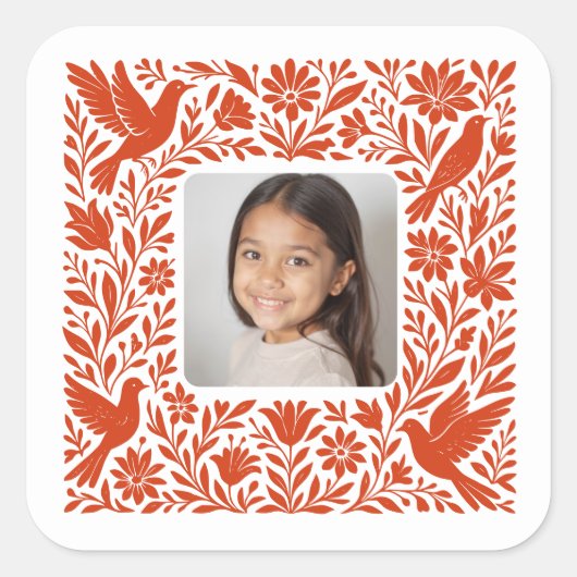 メキシコのオトミ テナンゴ タレラヴェラ（写真付き） スクエアシール (正面)