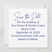 メキシコのオトミ・テナンゴ・タレラ Save the Date 招待状 (裏面)