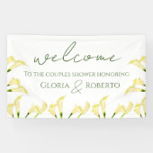メキシコのカップルのシャワーCalla Lilies歓迎サイン 横断幕 (横)