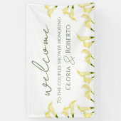 メキシコのカップルのシャワーCalla Lilies歓迎サイン 横断幕 (縦)