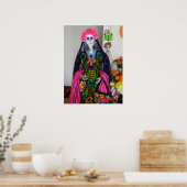 メキシコのカトリナスカル死の日 ポスター (キッチン)