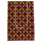 メキシコのカラフルパターンDia de los Muertos ミディアムペーパーバッグ (裏面)