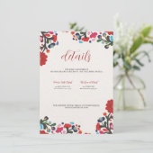 メキシコのカラフルフローラ結婚の詳細カード (スタンド正面)