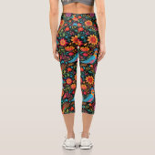 メキシコのカラフルフローラ カプリレギンス (裏面)