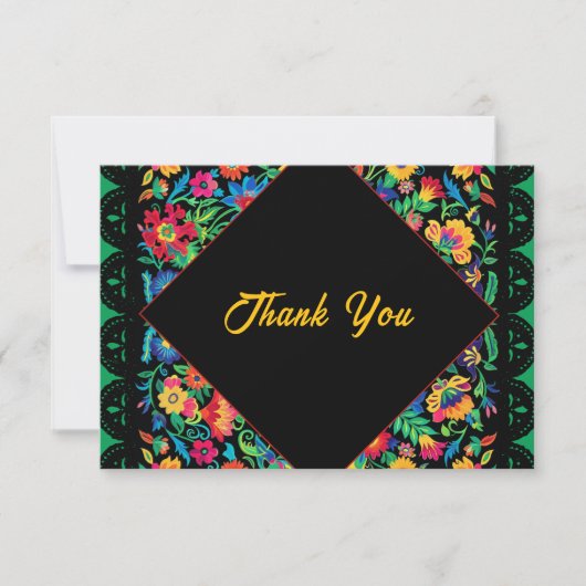 メキシコのカラフル結婚ズ サンキューカード (正面)