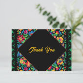 メキシコのカラフル結婚ズ サンキューカード (スタンド正面)