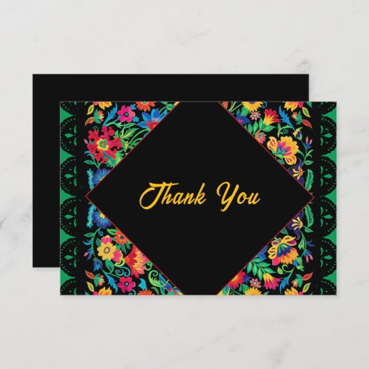 メキシコのカラフル結婚ズ サンキューカード (正面/裏面)